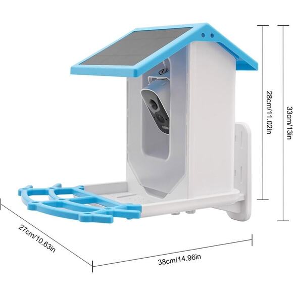Solar Powered Bird Feeder Camera, Smart Bird Feeder with Bird Stand USB/Solar - Picture 3 of 7